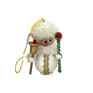 Vintage Steinbach Wizard German Christmas Ornament Staff & Bell Fur Cape White